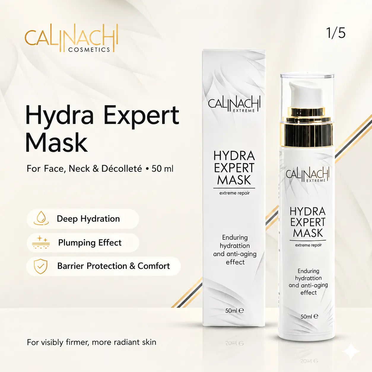 Hydra Mask for Face, Neck, and Décolletage, 50ml. skincare CALINACHI Cosmetics