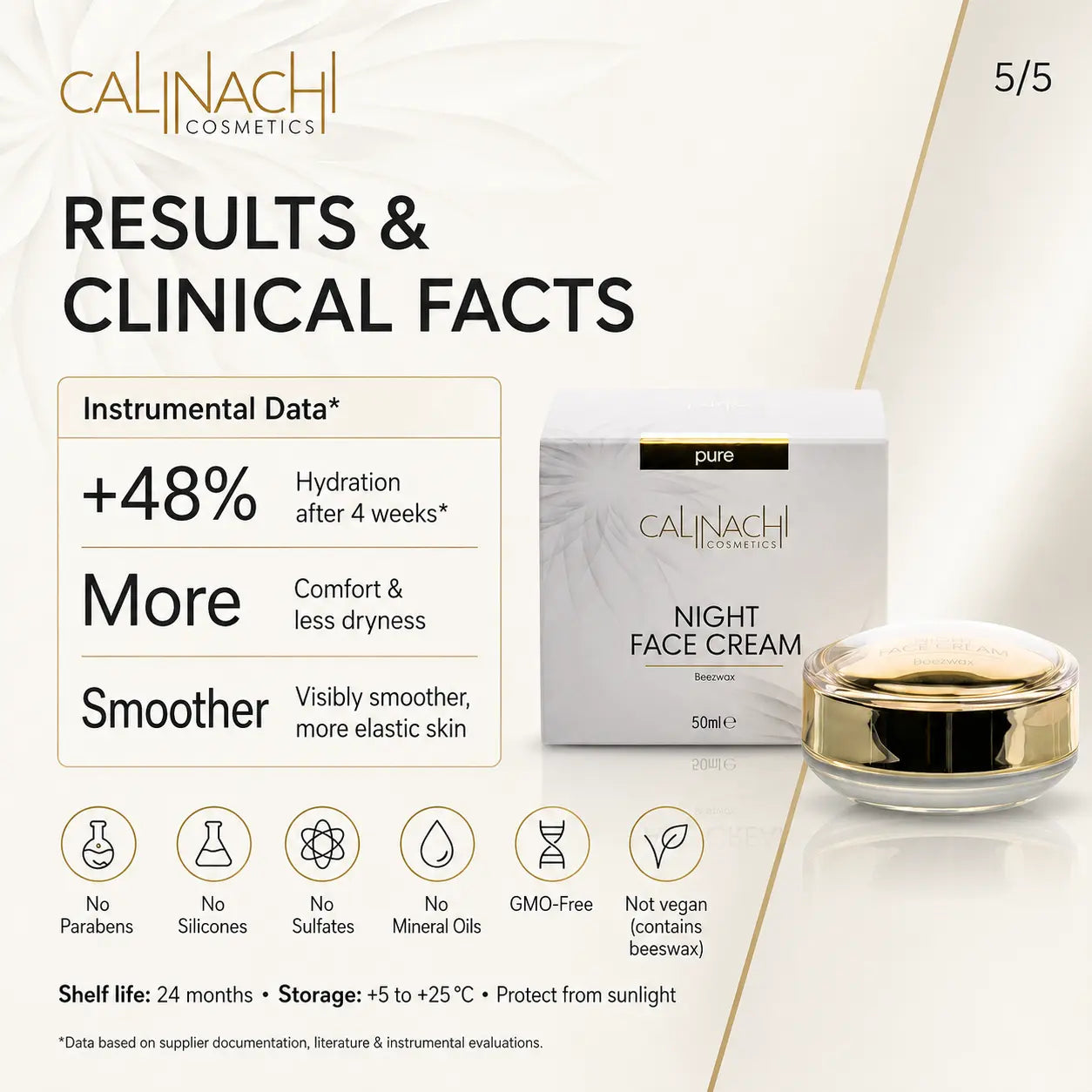 Regenerating Night Cream for Face, Neck, and Décolletage, 50ml skincare CALINACHI Cosmetics