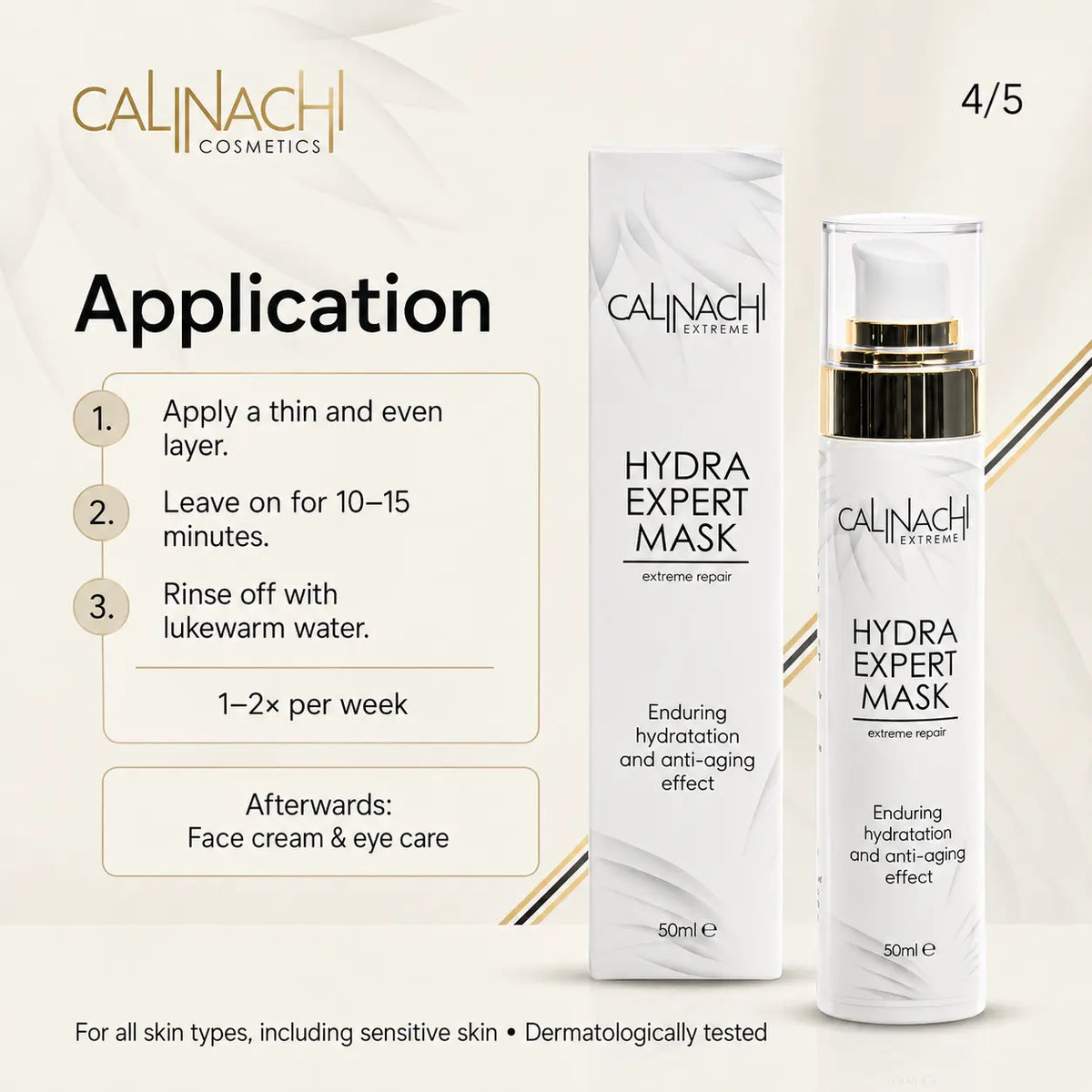 Hydra Mask for Face, Neck, and Décolletage, 50ml. skincare CALINACHI Cosmetics