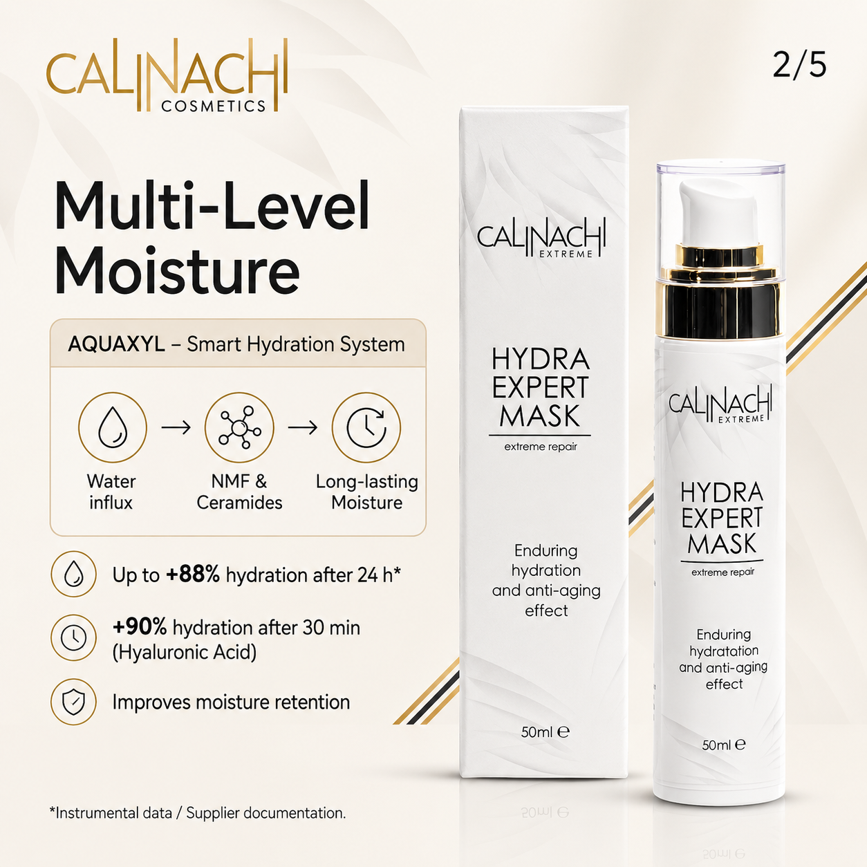 Hydra Mask for Face, Neck, and Décolletage, 50ml. skincare CALINACHI Cosmetics