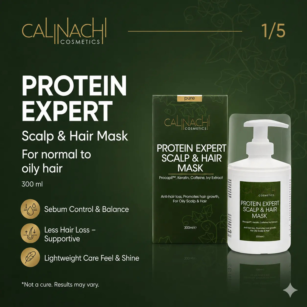 Protein Expert (Normal to Oily &amp; Oily) Anti-Hair Loss, Restorative, Mask for Scalp and Hair, 300 ml. haircare CALINACHI Cosmetics
