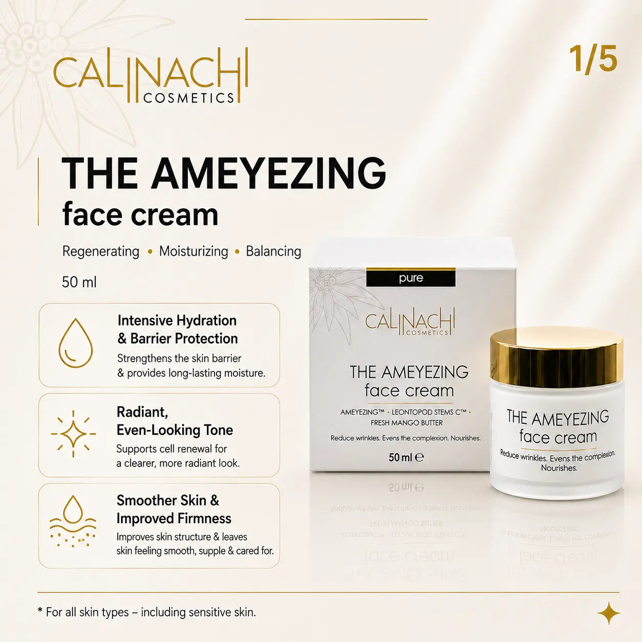 The Ameyezing REGENERATING Face Cream, 50ml. skincare CALINACHI Cosmetics