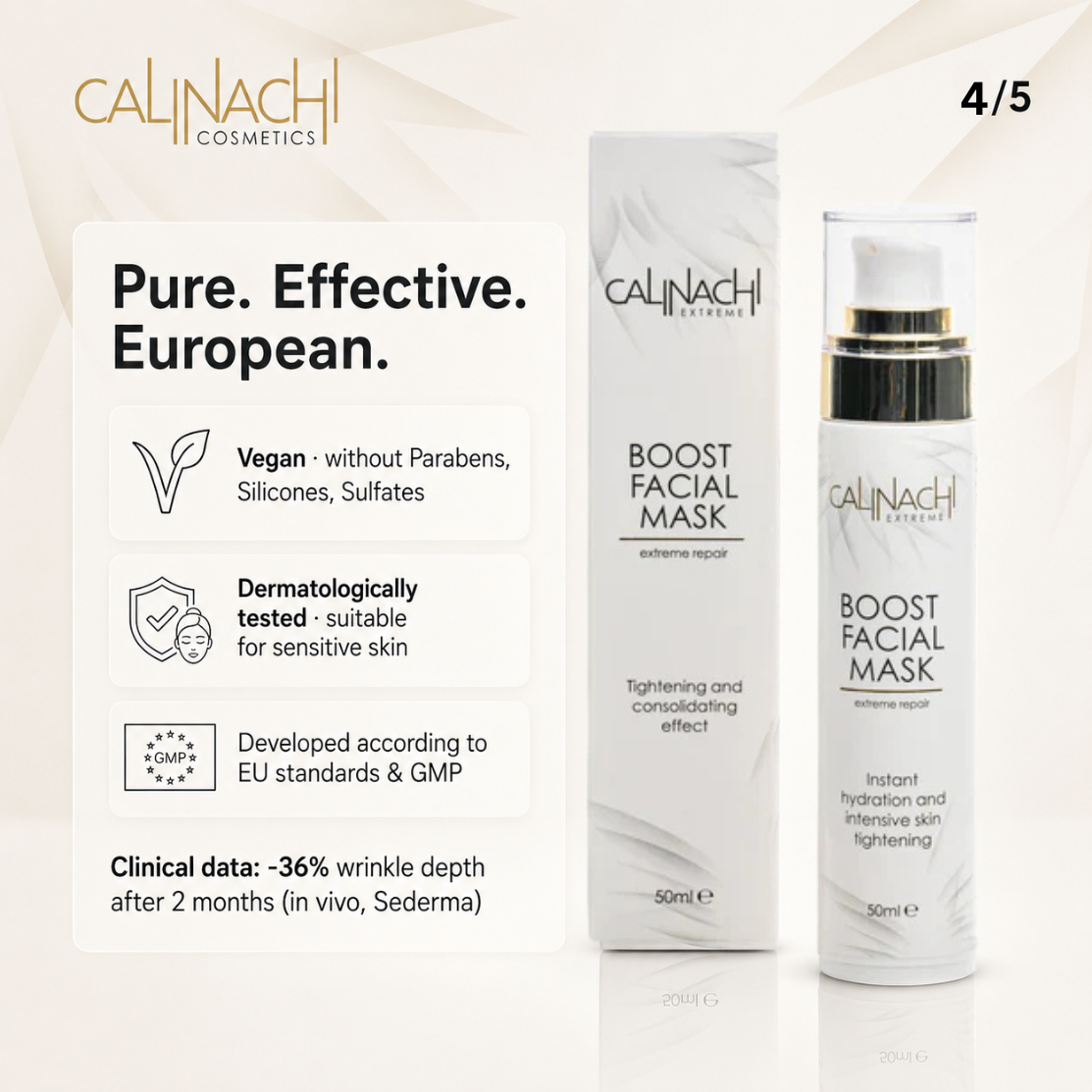 Boost Mask for Face, Neck, and Décolletage, 50ml. skincare CALINACHI Cosmetics